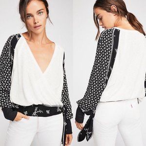 Free People Auxton Bandana Thermal Wrap Top M